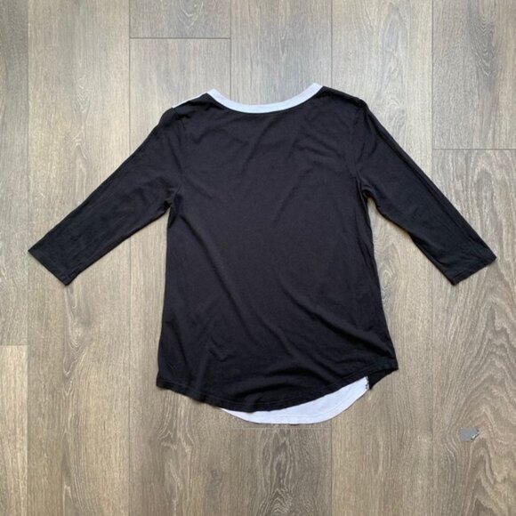 Aritzia Babaton Women's Top T-shirt Tee 3/4 Length Sleeve Cotton Blend Size XS - Picture 9 of 12